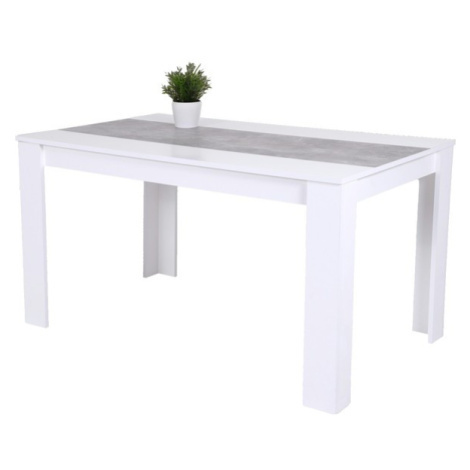 Sconto Jedálenský stôl LILO biela/betón Sconto Jedálenský stôl LILO biela/betón