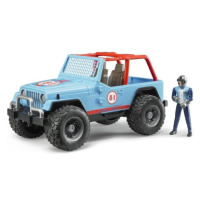 BRUDER 02541 Jeep WRANGLER Cross Country modrý s figúrkou jazdca