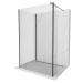 Mexen Kioto, 3-stenová sprchová zástena Walk-In Walk-in 140 x 120 x 40 cm, 8mm číre sklo, čierny