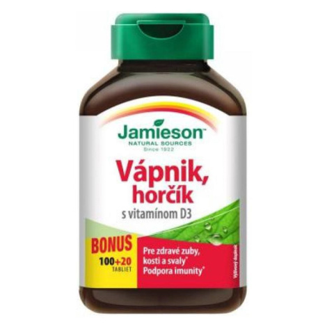 JAMIESON Vápnik, horčík s vitamínom D3 120 tabliet