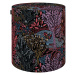 Dekoria Taburetka valec, tvrdá, farebný kvetinový motív na čiernom pozadí, ø40 cm x 40 cm, Inten
