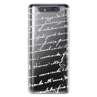 Odolné silikónové puzdro iSaprio - Handwriting 01 - white - Samsung Galaxy A80