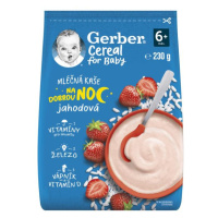 GERBER Kaša mliečna cereal jahodová Dobrú noc 230 g