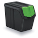 NABBI ISWB20S4 odpadkový kôš na triedený odpad (4 ks) 20 l čierna / kombinácia farieb