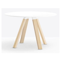 PEDRALI - Stôl ARKI 5/2 - okrúhla stolová doska s dreveným podstavcom