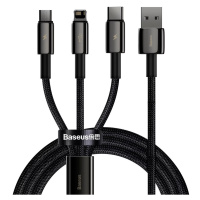 Kábel USB cable 3in1 Baseus Tungsten Gold, USB to micro USB / USB-C / Lightning, 3.5A, 1.5m (bla