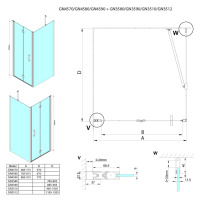 GELCO - LORO štvorcová sprchová zástena 900x900  GN4590-04