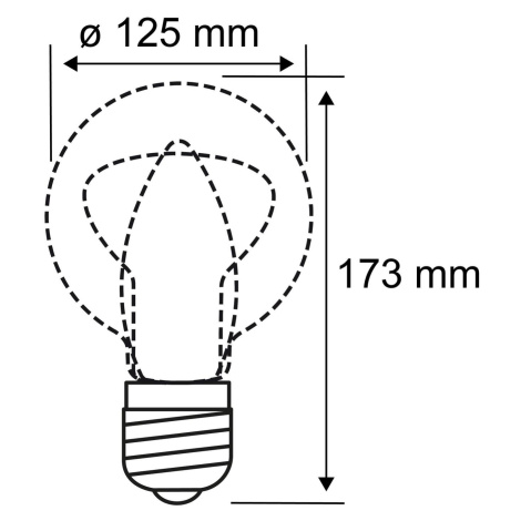 Sklenená LED žiarovka E27 9W G125 Fil 2 700K opál stmievateľná