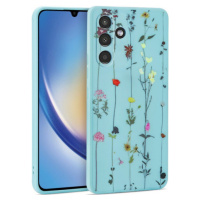 Silikónové puzdro na Samsung Galaxy A34 5G A346 Tech Protect Mood Garden modré