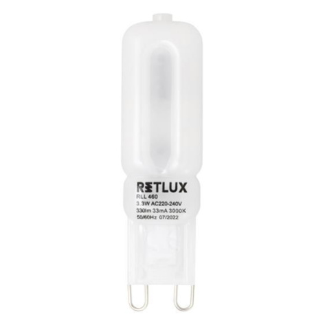Žiarovka LED G9 3,3W biela teplá RETLUX RLL 460