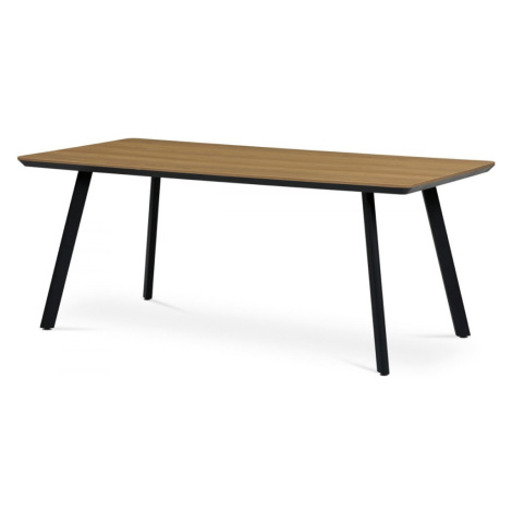 AUTRONIC HT-533 OAK Jídelní stůl, 180x90x76 cm, MDF deska s dýhou odstín dub, kovové nohy, černý
