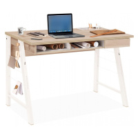 Malý študentský písací stôl veronica - dub svetlý/biela