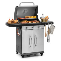 Klarstein Gazooka 3.0T, plynový BBQ gril, 3 x 3 kW horák, 4 kolesá, ušľachtilá oceľ