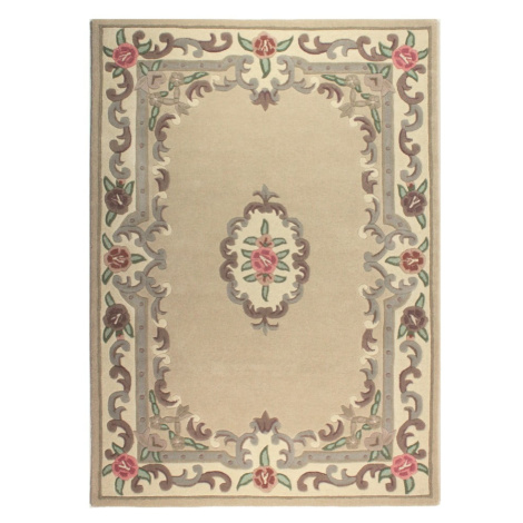 Béžový vlnený koberec Flair Rugs Aubusson, 120 × 180 cm