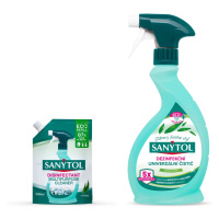 Sanytol Dezinfekčný univerzálny čistič eukalyptus 500 ml + náhradná náplň 1 l