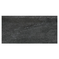 Schodovka Rako Quarzit čierna 30x60 cm mat DCPSE739.1