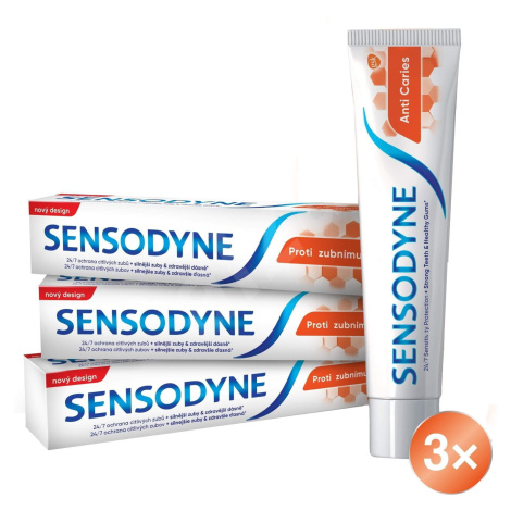 SENSODYNE Trio zubná pasta proti zubnému kazu 3 x 75 ml