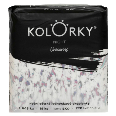 KOLORKY Night - L (8-13 kg) nočné jednorázové ekoplienky 19 ks