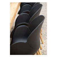 Dreveno-plastová záhradná stolička v čierno-prírodnej farbe Tulip – Exotan