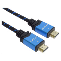 Kábel HDMI PremiumCord Ultra HDTV 4K@60Hz 2.0b kov+pozlátené konektory 1m