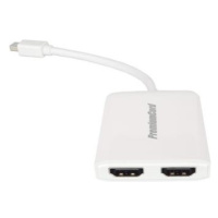 PremiumCord adaptér mini DisplayPort - 2x HDMI splitter, rozlíšenie 3D, 4K*2K@60Hz