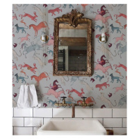 WALLCOLORS Oriental Animals Light Blue wallpaper - tapeta POVRCH: Prowall Sand