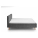 Tmavosivá čalúnená dvojlôžková posteľ s úložným priestorom s roštom 180x200 cm Mattis - Meise Mö