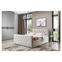 Expedo Čalúnená posteľ boxspring MATRAGI + topper, 140x200, velutto 1 (bezowy)