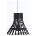 Čierne stropné svietidlo s ratanovým tienidlom ø 34 cm Puerto - Light & Living