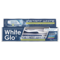 WHITE GLO Instant white + zubná kefka a medzizubná kefka 150 g