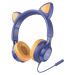 HOCO W36 slúchadlá s mikrofónom Cat Ear tmavo modré