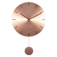 Nástenné kyvadlové hodiny v medenej farbe Karlsson Impressive, ø 47 cm