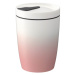 Ružovo-biely porcelánový cestovný hrnček Villeroy &amp; Boch Like To Go, 290 ml