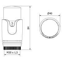 Mexen Mexen, termostatická hlavica M30x1,5mm, biela, W900-000-20