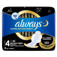 ALWAYS Ultra Hygienické Vložky Secure Night s krídelkami veľkosť 4 - 6 kusov