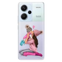 Odolné silikónové puzdro iSaprio - Kissing Mom - Brunette and Girl - Xiaomi Redmi Note 13 Pro+ 5