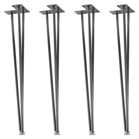 STILISTA nábytková noha z 3 tyčiek, 60 cm, strieborná