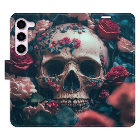 Flipové puzdro iSaprio - Skull in Roses 02 - Samsung Galaxy S23 5G