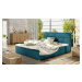 ELTAP LATINA 140X200 + DREVENY KARKAS, MAT VELVET 75, BLUE, 27149