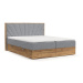 Boxspring posteľ s úložným priestorom v sivo-prírodnej farbe 200x200 cm Asahi – Maison de Rêve