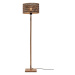 Stojacia lampa s bambusovým tienidlom v čierno-prírodnej farbe (výška 128 cm) Java – Good&amp;Mo