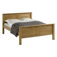 KONDELA Provo 160 drevená manželská posteľ s roštom dub