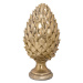 Estila Dizajnová zlatá keramická dekorácia Borovicová šiška na podstavci 40cm