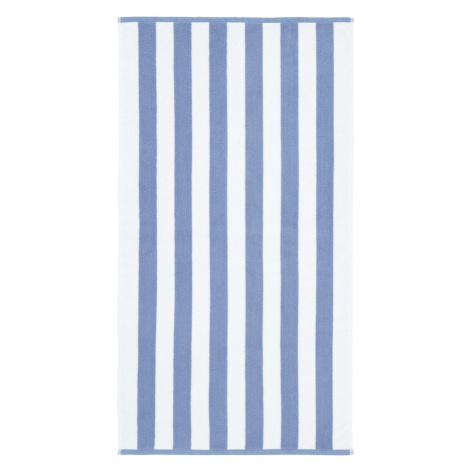 Biely/modrý bavlnený uterák 50x85 cm Stripe Jacquard – Bianca
