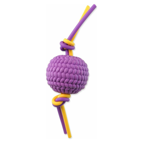 Hračka Dog Fantasy lopta penová fialová s TPR flexi laná 22x6,5x6,5cm