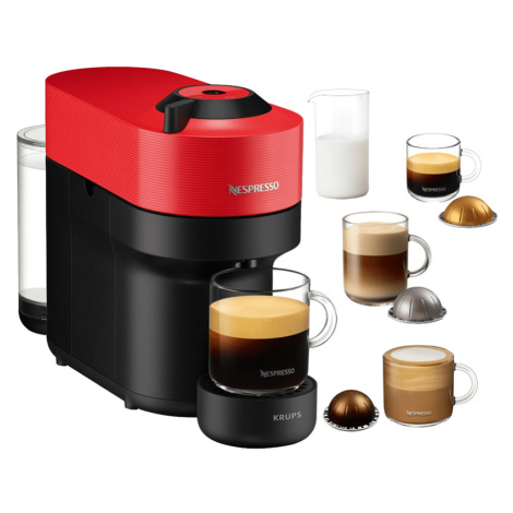 Kapsulový kávovar Krups Nespresso Vertuo Pop XN920510 červený