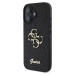 Guess Fixed Glitter 4G Metal Logo Kryt pre iPhone 16 Plus, Čierny