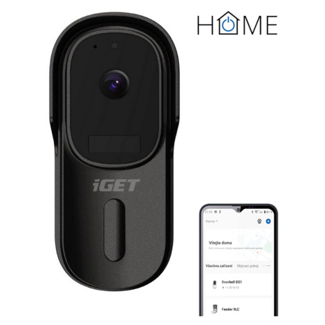 IGET HOME Doorbell DS1 Black - inteligentní bateriový videozvonek s FullHD přenosem obrazu Solarix