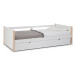 Detská posteľ z borovicového dreva s výsuvným lôžkom v bielo-prírodnej farbe 90x190 cm Kiara – M