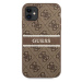 Plastové puzdro Guess na Apple iPhone 11 GUHCN614GDBR 4G Printed Stripe hnede